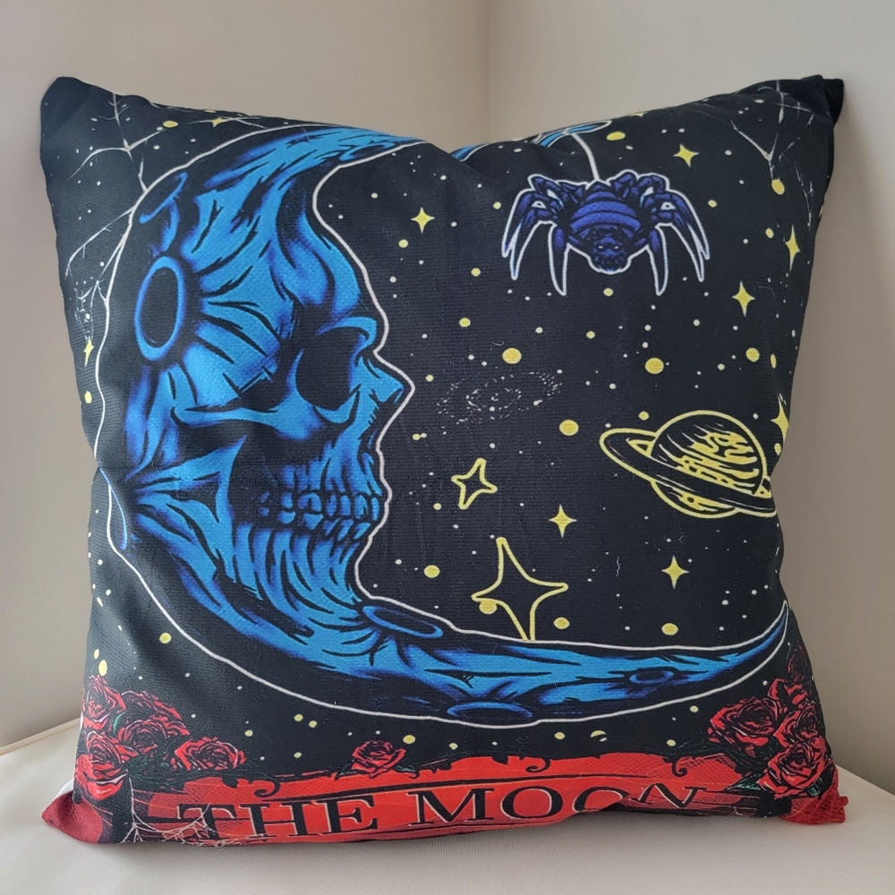 Decor Whimsigoth Design Gothic Moon & Spider Pillow cover